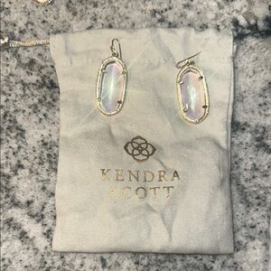 Kendra Scott Pink Drop Earrings with Gold-Toned Frame